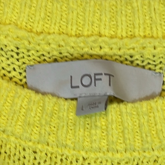 Loft Yellow Sweater Large - Picture 3 of 4